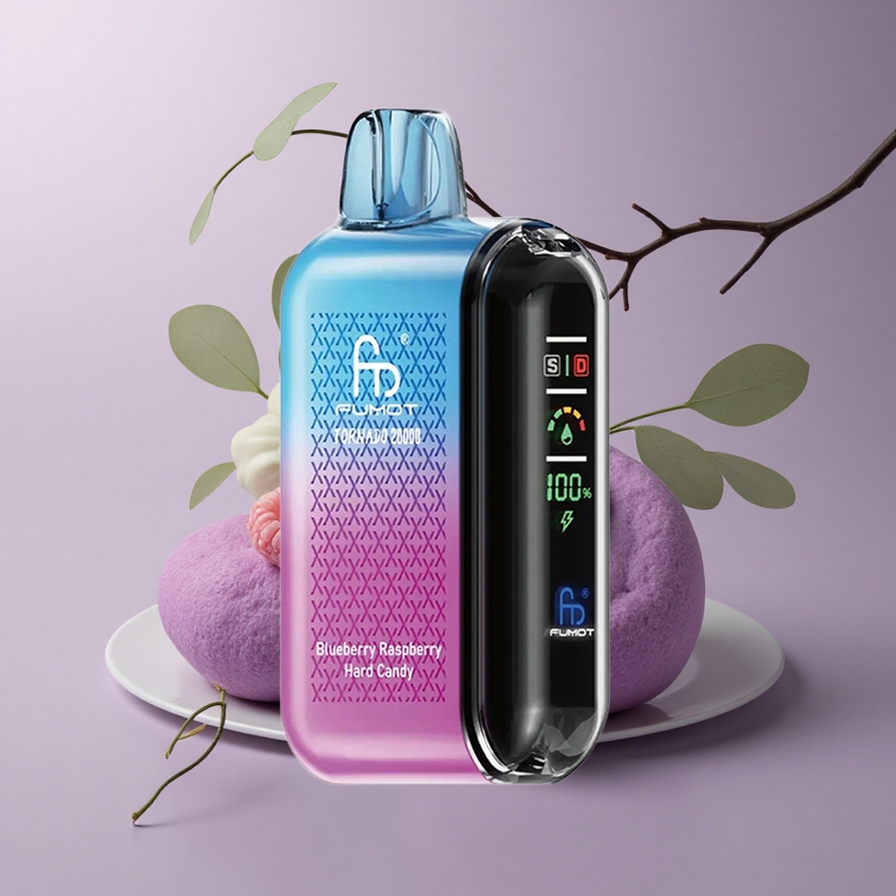 Fumot Tornado 20000 Puffs Caramelo Duro de Arándano y Frambuesa con 2% de Nicotina y 850mAh