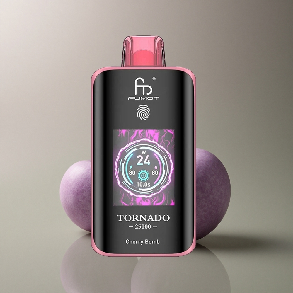 Fumot Tornado 25000 Puffs Bomba Cereza HD Pantalla 700mAh 20ml