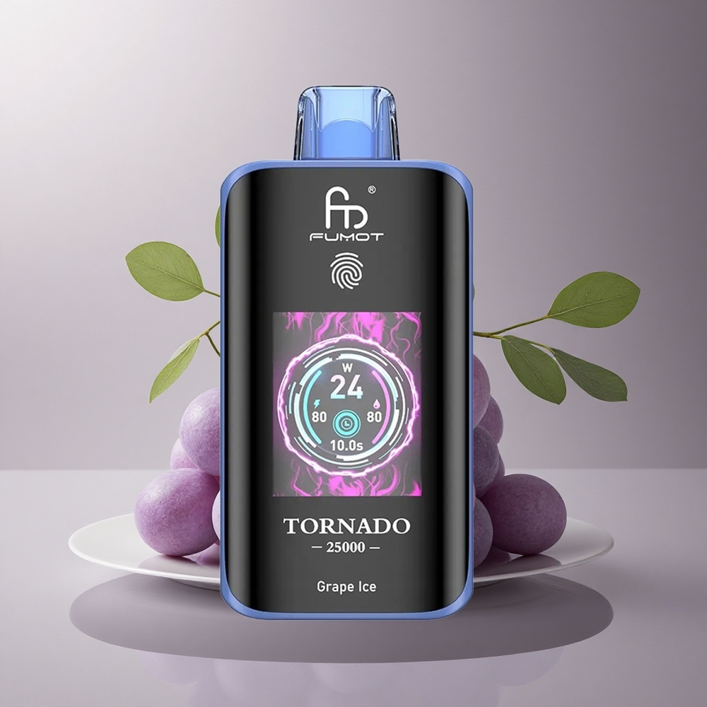 Fumot Tornado 25000 Puffs Hielo de Uva con Pantalla HD y Batería 700mAh